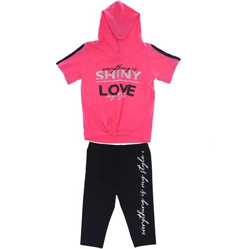 21-315 Shıne Kapşonlu Kız Taytlı Takım 7-10 Yaş