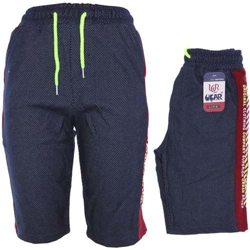 544-2 Kompakt Petek Desen Yanlar Garnili Erkek Çocuk Kapri 9-12 Yaş