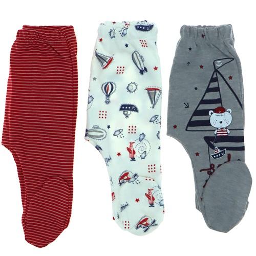 160-2 Bebe Gemi Baskı Patikli Tek Alt 0-3 Ay