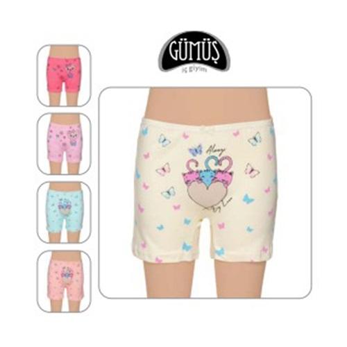 Gümüş 3069 Baskılı Kız Likralı Boxer