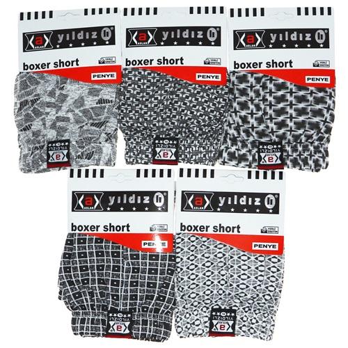 Aslan Yıldız Erkek Empirme Desenli Boxer