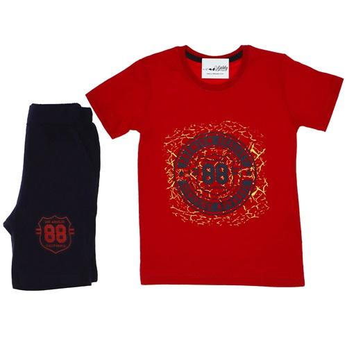 2166 Premium Quality Baskılı Penye Erkek Çocuk Takım 3-6 Yaş