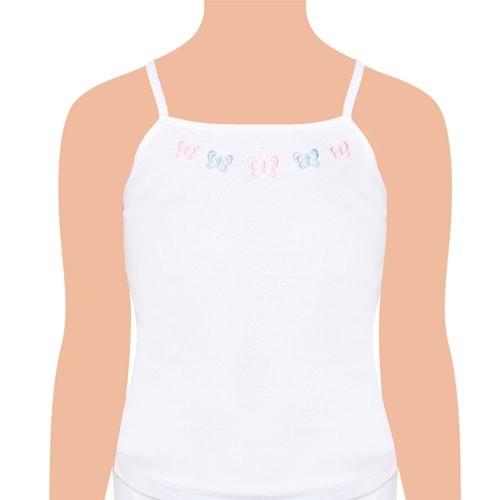 Tutku 0165 Kız Çocuk İp Askılı İşlemeli Atlet