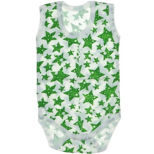 Yıldız Desenli Penye Askılı Çocuk Çıtçıtlı Badi 3-6-9 Ay