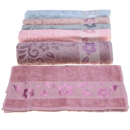 Villa Kadife Jakarlı Renkli El - Yüz Havlusu 50x90 cm