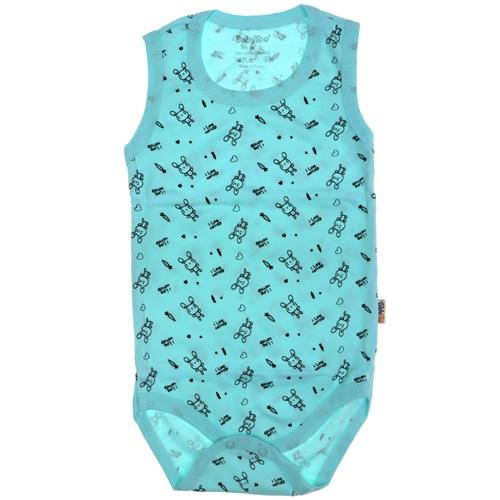 7078 Bebe Tavşanlı Desenli Penye Askılı Çıtçıtlı Badi 0-1 - 3-6-9 Ay