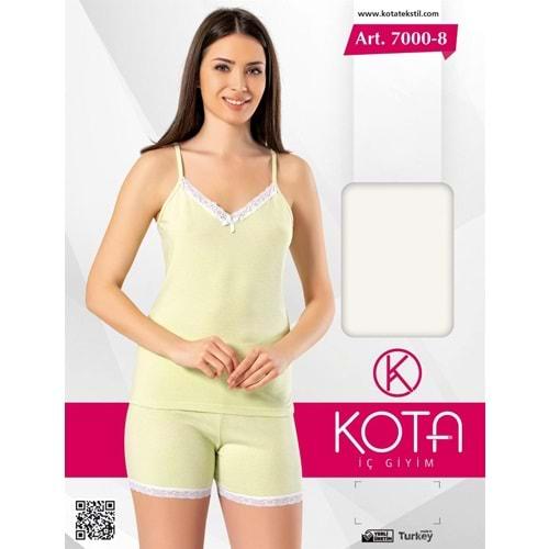 Kota 7000-8 Bayan İp Askılı Güpürlü Şortlu Takım