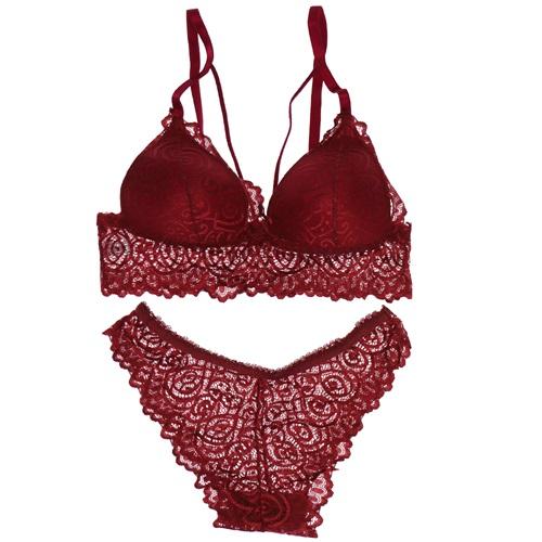 Wiolina Dantelli Sakallı İpli Desteksiz Sütyen Takım