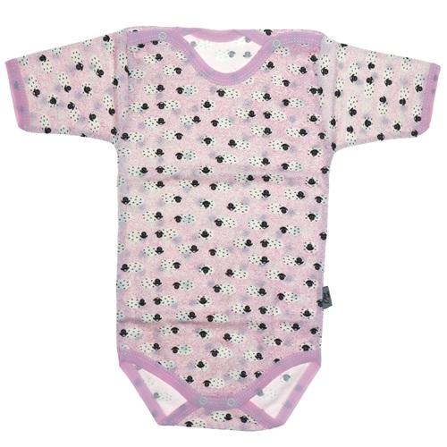 Kuzu Desenli Yarım Kollu Bebe Çıtçıtlı Badi 1-1,5-2 Yaş