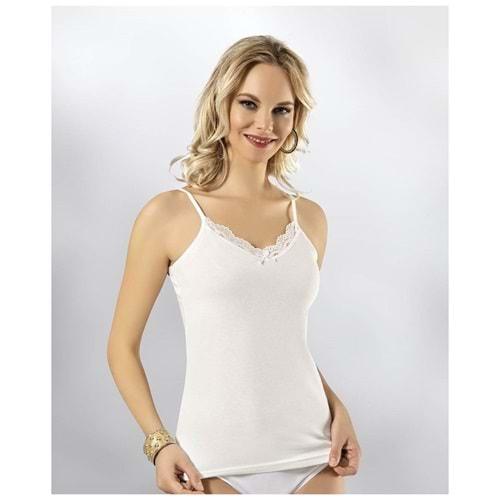 Kota 6037 Bayan İp Askı V Yaka Dantelli Atlet