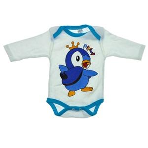 Hoppi Bebe Penye Penguen Baskılı Uzun Kol Badi 12Li 6-9-12-18 Ay