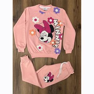 Bıcır Kids Kız Çocuk Penye Çiçekli Minnie Mouse Baskılı Takım 7-10 Yaş